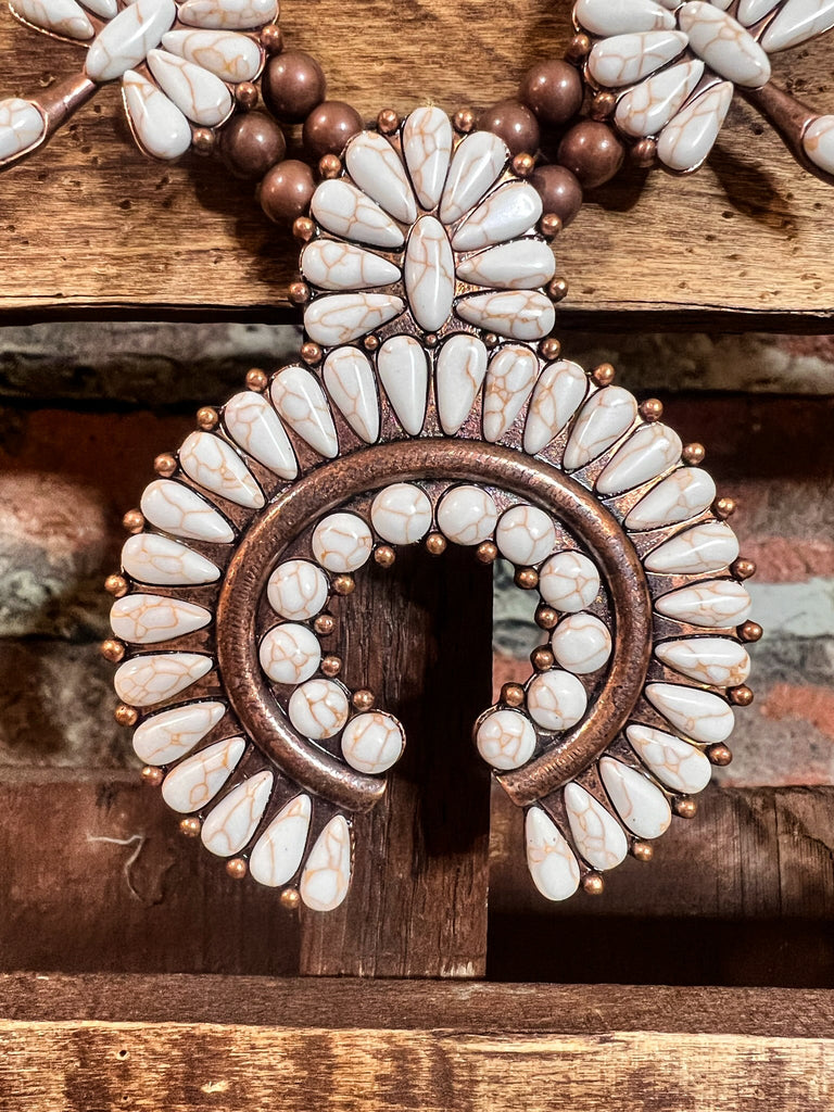 RECORD BEAUTY SET NECKLACE IN IVORY & COPPER