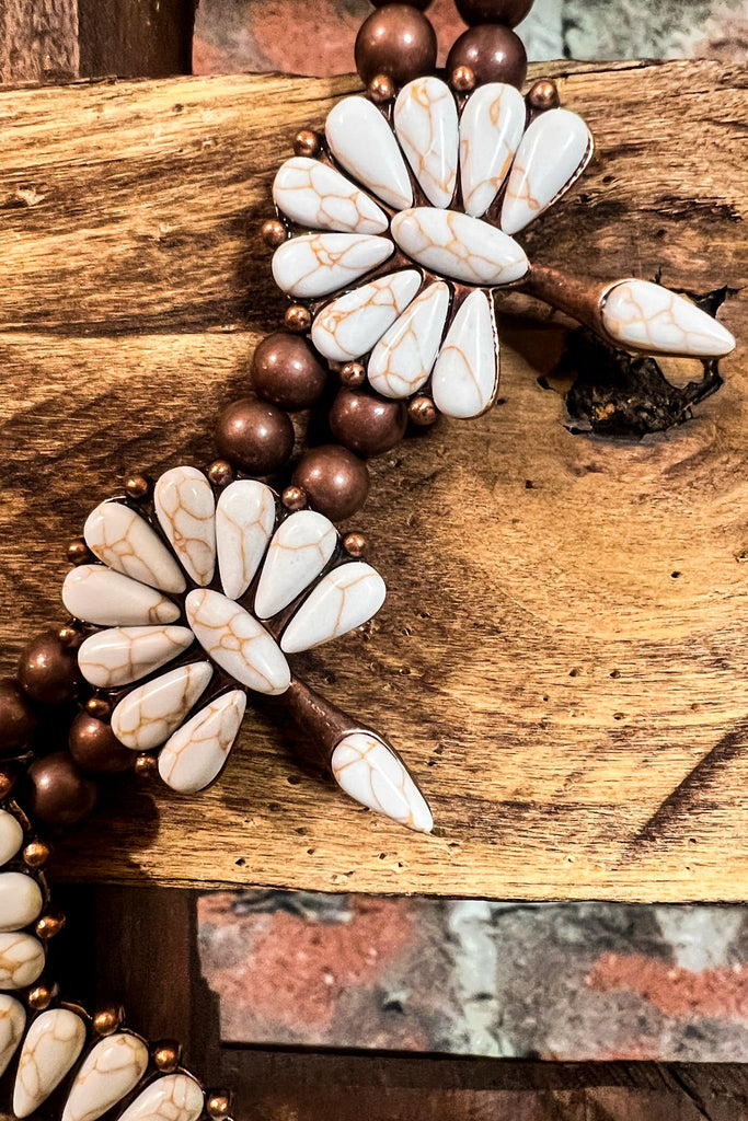 RECORD BEAUTY SET NECKLACE IN IVORY & COPPER