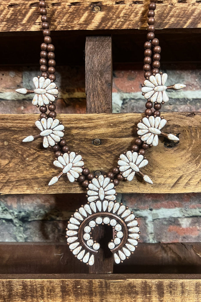 RECORD BEAUTY SET NECKLACE IN IVORY & COPPER