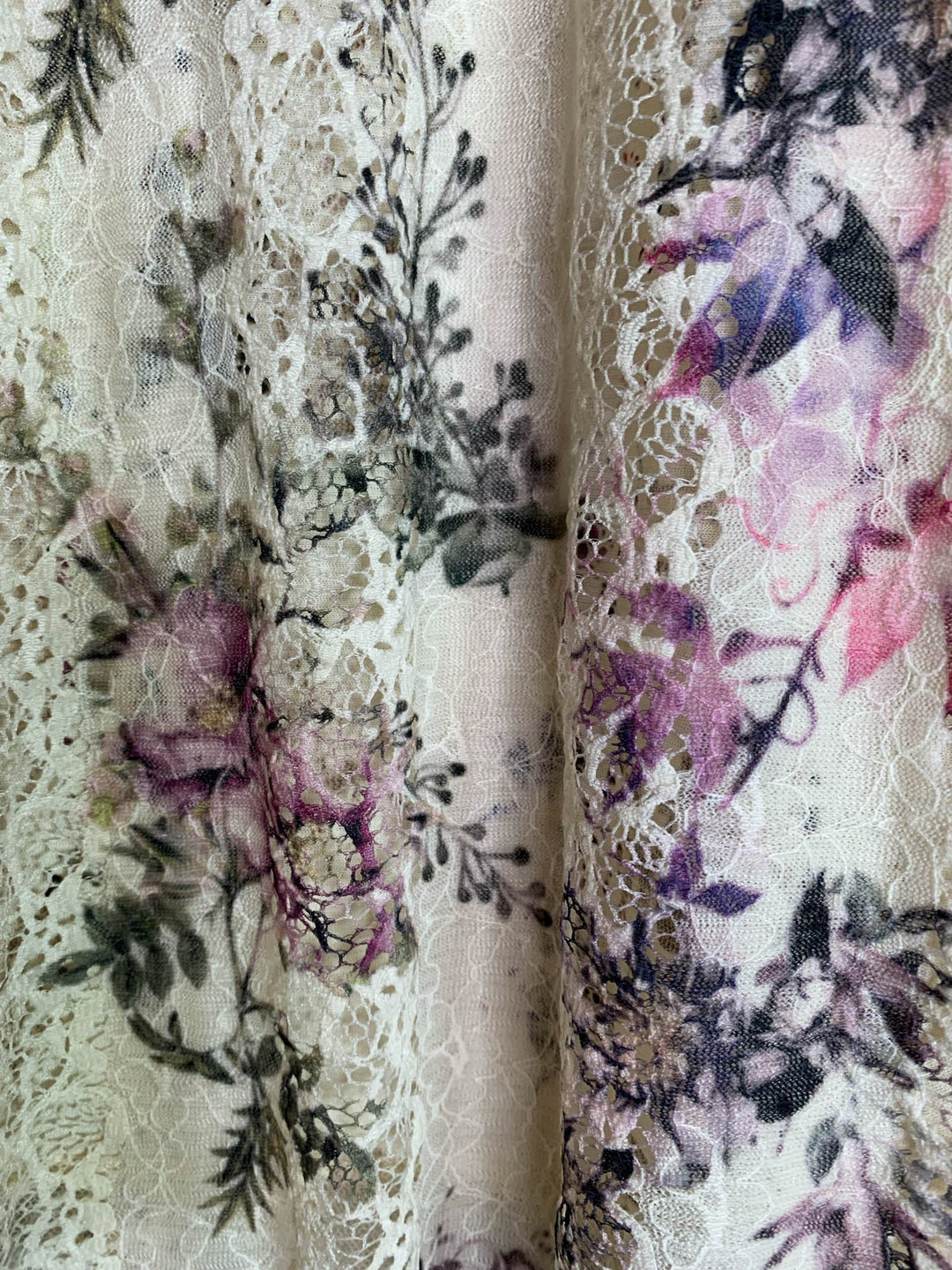 A LITTLE ENCHANTMENT ROSES LAYERED SLIP DRESS TUNIC IN  BEIGE & FLORAL