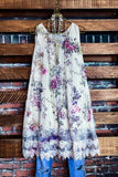 Modern Fairytale  Floral Lace Layered Slip Dress in Beige & Multi