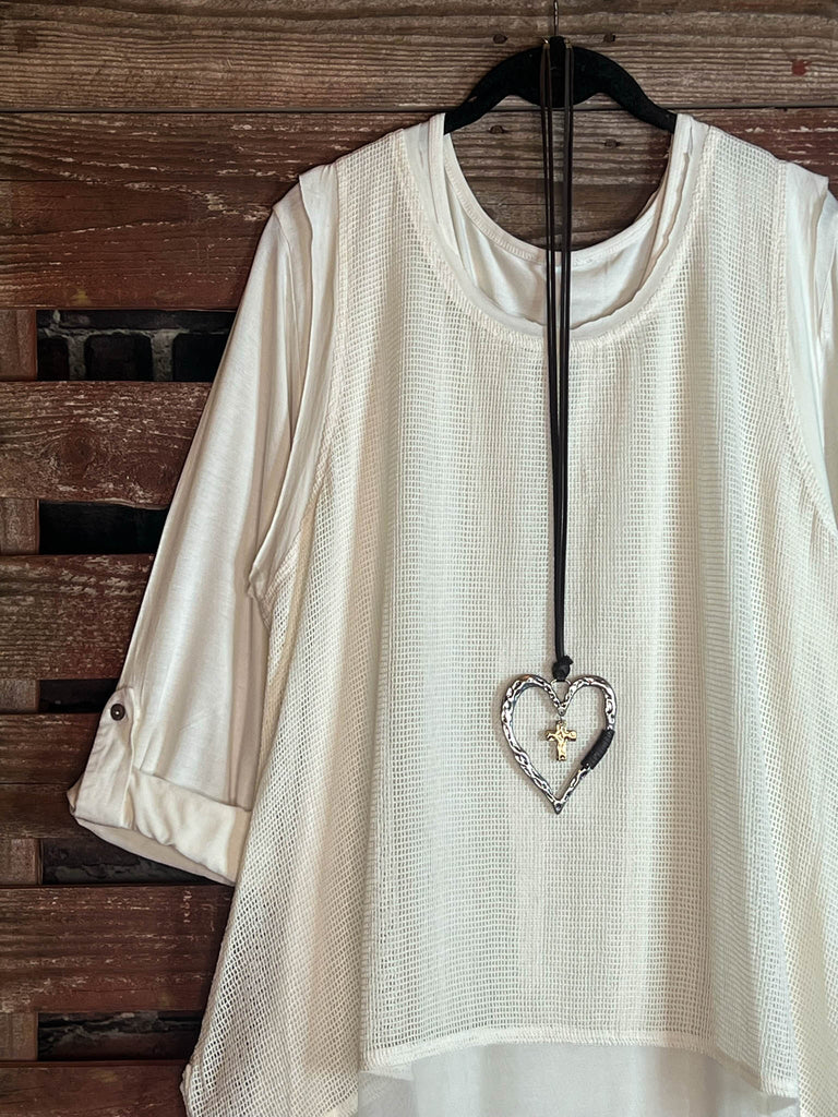 PERFECT TOGETHER SET 2 PCS DRESS & VEST IN CREAM