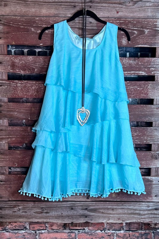 6-8 SIZE - AQUA TUNIC DRESS ---- SALE