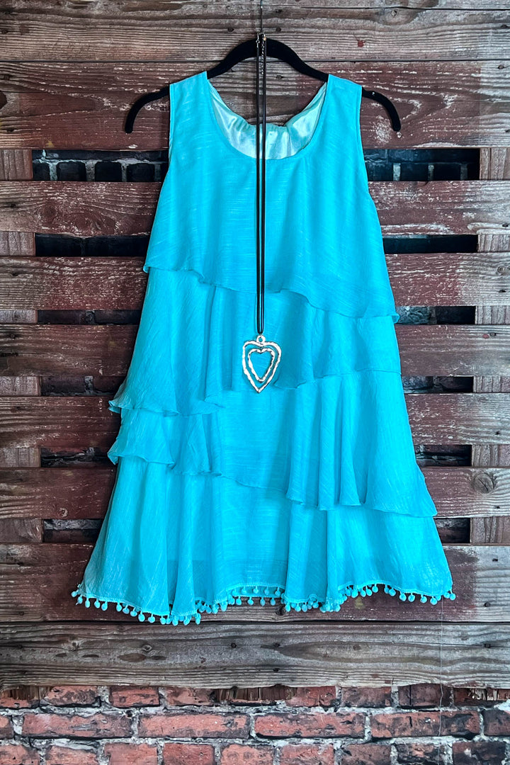 6-8 SIZE - AQUA TUNIC DRESS ---- SALE