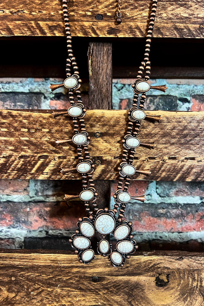 Moon Phases Set Necklace & Earrings in Ivory Turquoise