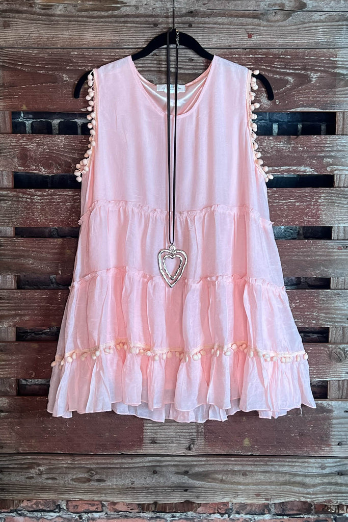 AS CUTE AS THEY COME POM POM BABYDOLL IN PINK ---------SALE