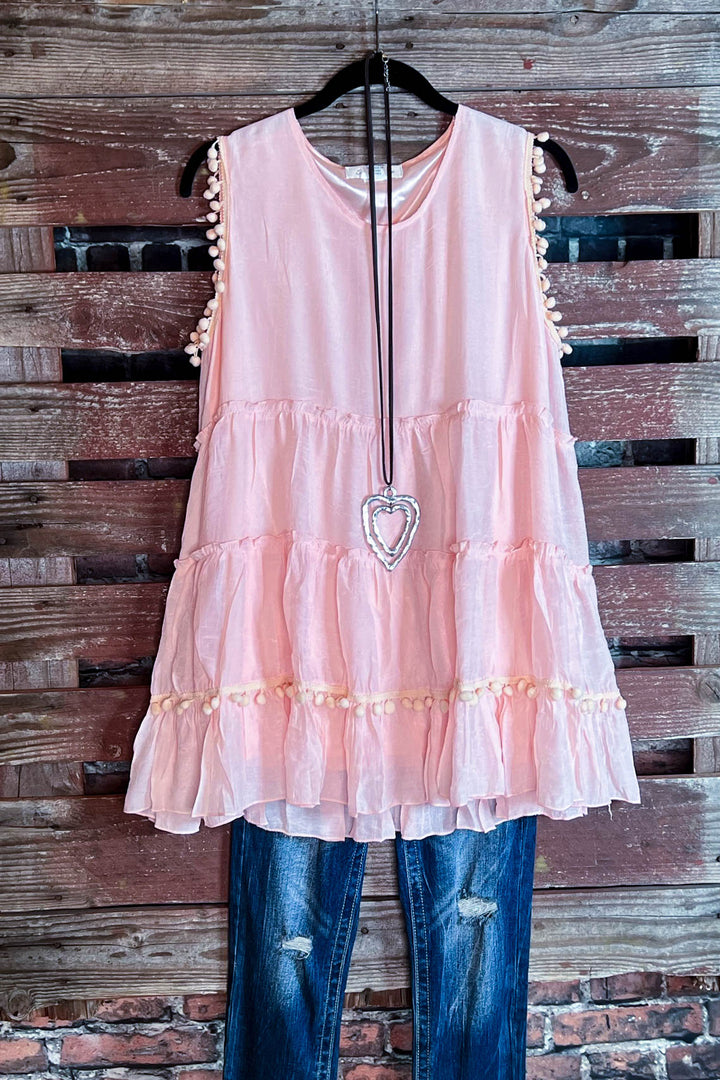AS CUTE AS THEY COME POM POM BABYDOLL IN PINK ---------SALE