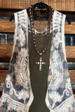 MY KIND OF WILD LEOPARD PRINT LACE  VEST IN MULTI-COLOR