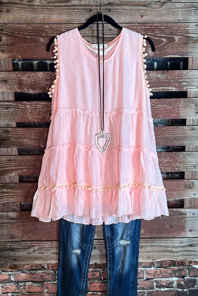 AS CUTE AS THEY COME POM POM BABYDOLL IN PINK ---------SALE