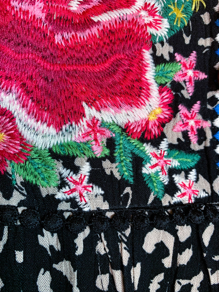 MAKE TIME FOR LOVE EMBROIDERED TOP MULTI-COLOR