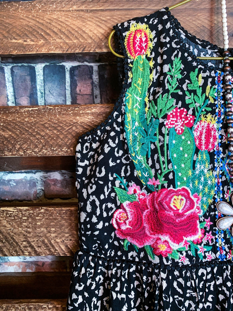 MAKE TIME FOR LOVE EMBROIDERED TOP MULTI-COLOR
