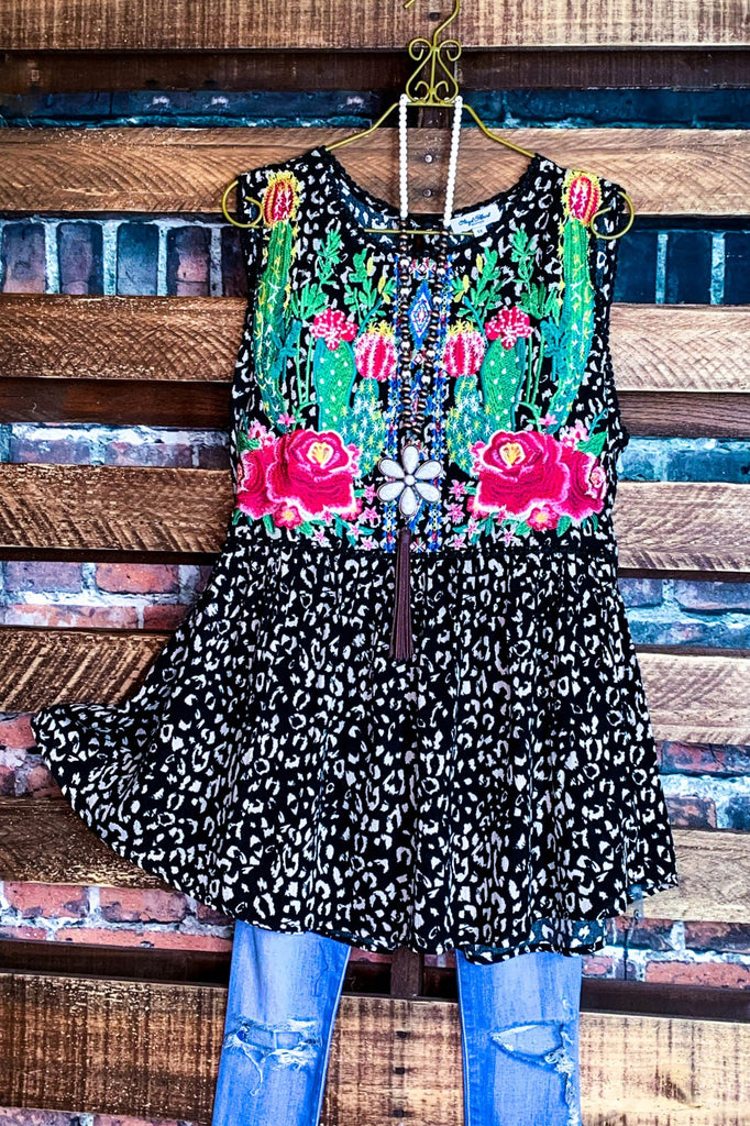 MAKE TIME FOR LOVE EMBROIDERED TOP MULTI-COLOR