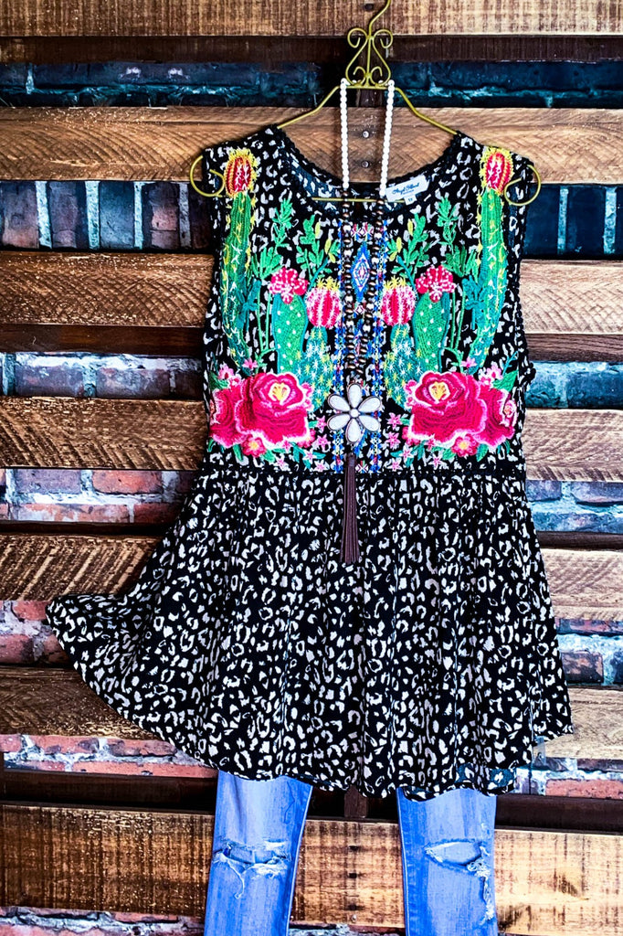 MAKE TIME FOR LOVE EMBROIDERED TOP MULTI-COLOR