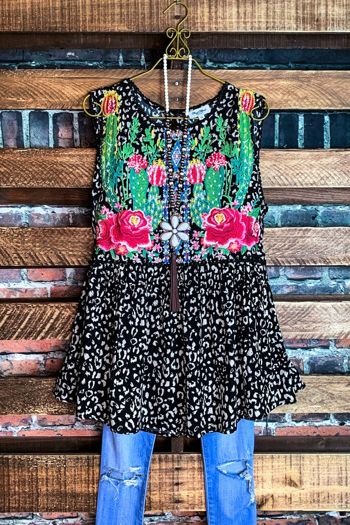 MAKE TIME FOR LOVE EMBROIDERED TOP MULTI-COLOR