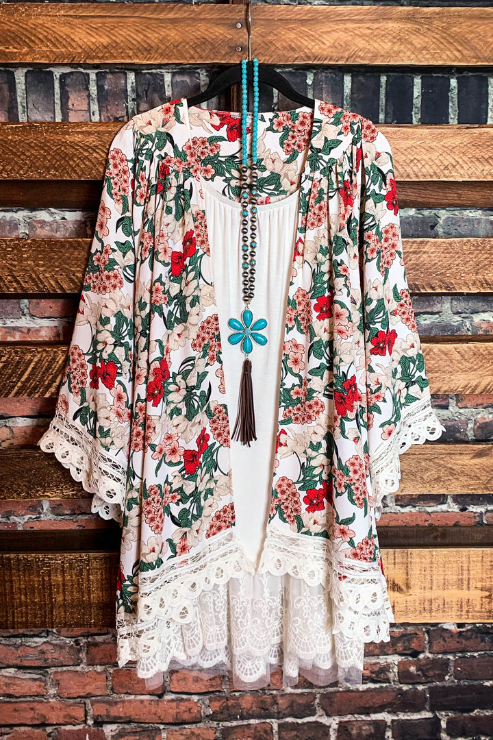 BLISSFUL DAYS FLORAL KIMONO IN MULTI-COLOR--------------sale