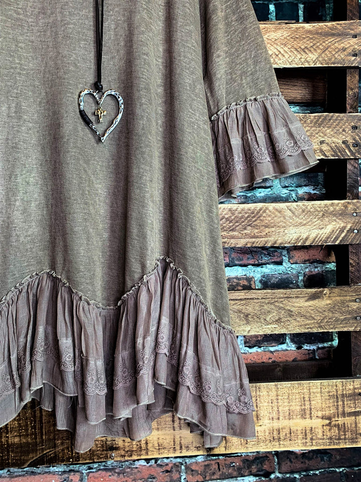WONDERFUL FEELING TUNIC DRESS IN MOCHA