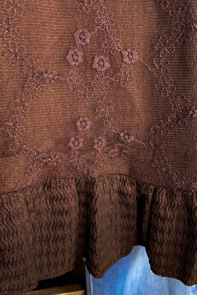 Uptown Sweet Moments Brown Lace Top------------SALE