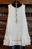 LACE LAYERING DRESS IN WHITE