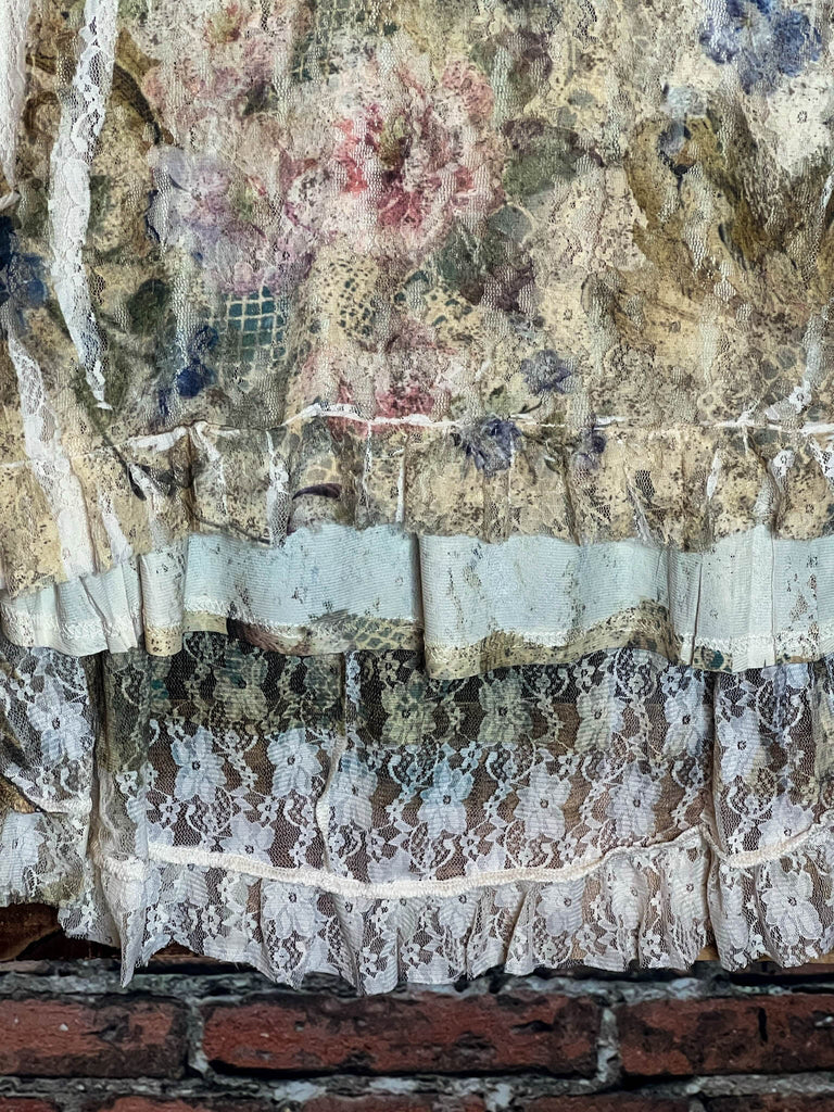 A True Beauty Vintage Floral Lace Layered Tunic in Multi-Color