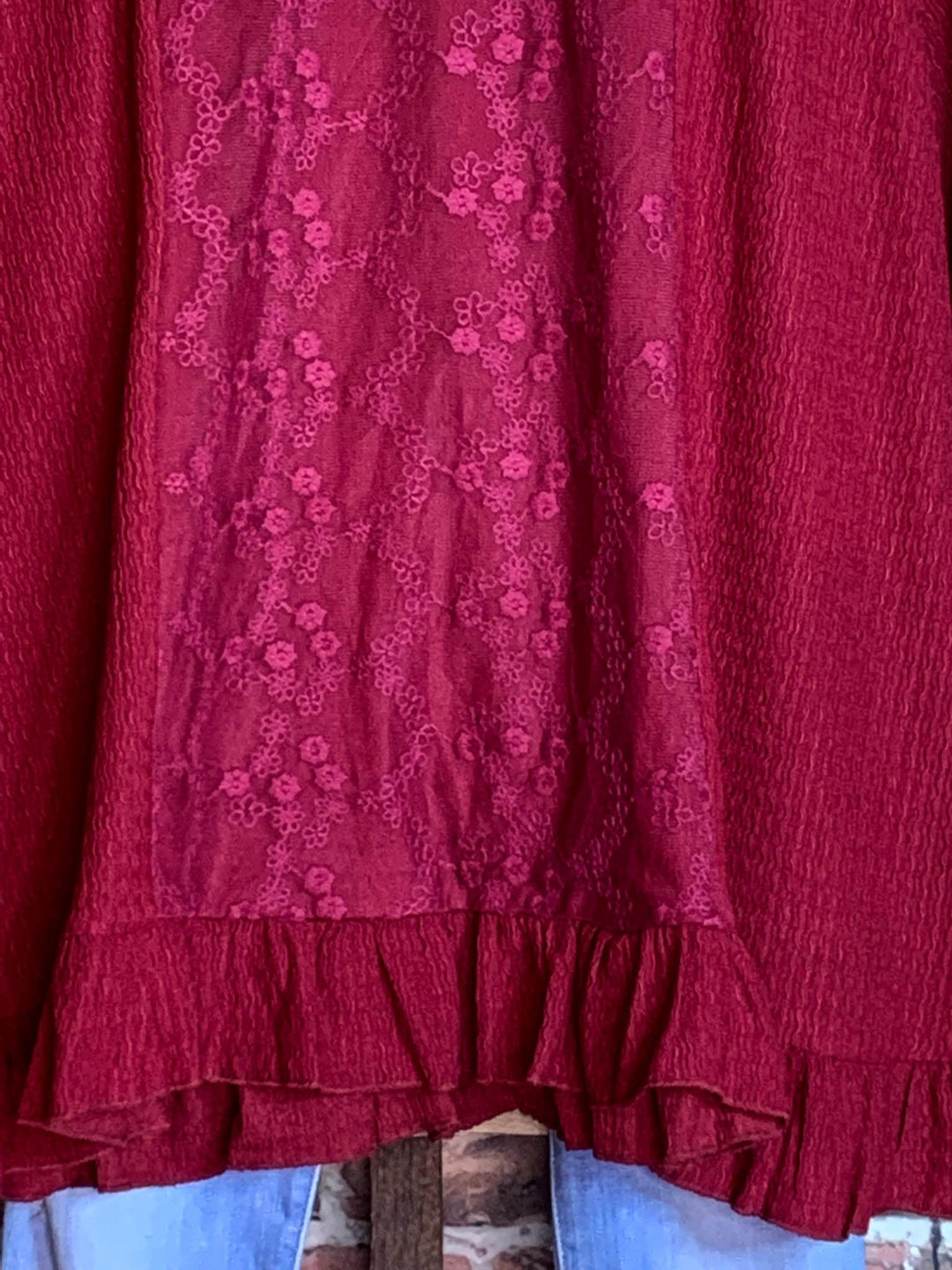 SMALL TO 2X Uptown Sweet Moments Crimson Lace Top--------SALE