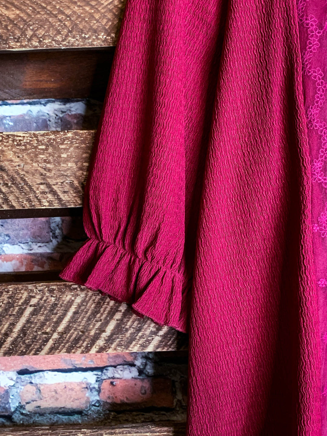 SMALL TO 2X Uptown Sweet Moments Crimson Lace Top--------SALE