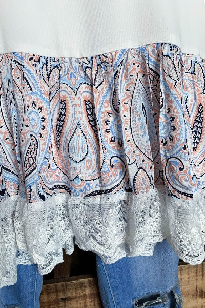 Feeling Your Very Best Swing Oversized Tunic in White & Multi