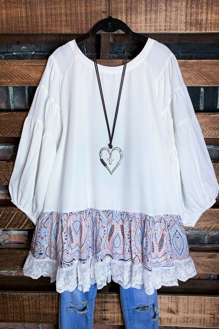 Feeling Your Very Best Swing Oversized Tunic in White & Multi
