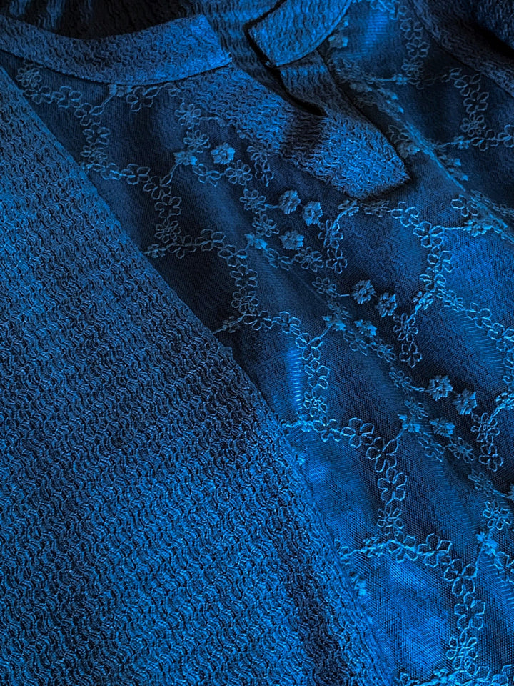 Uptown Sweet Moments Blue Teal Lace Top----------SALE