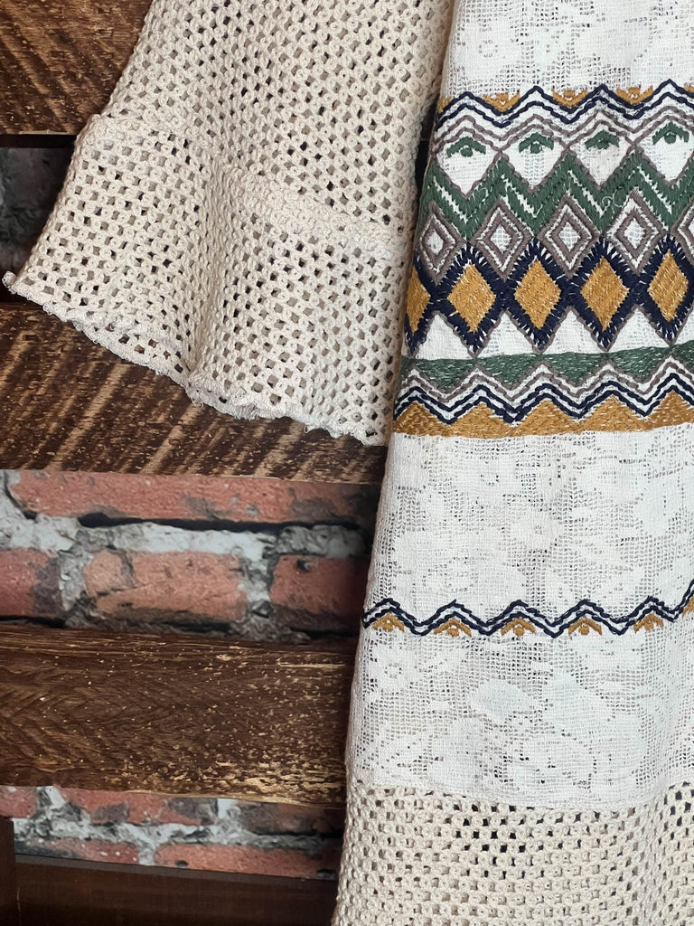 CONNECT TO YOUR HEART NATURAL SHABBY & MULTI-COLOR TUNIC-----SALE