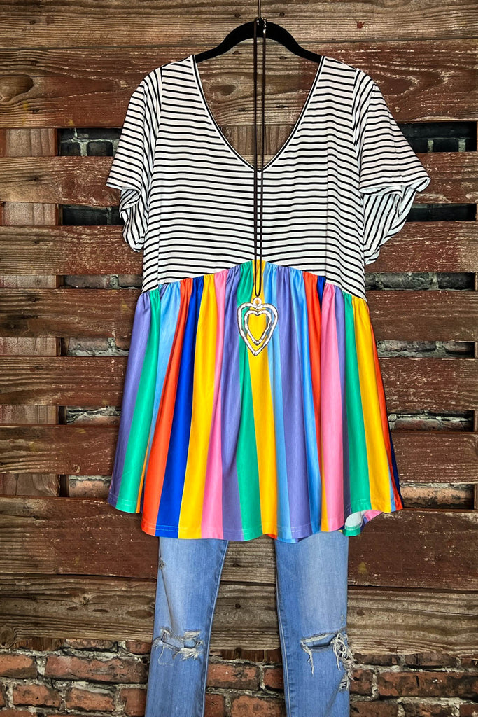 Under The Rainbow Babydool Top Multi-Color------------SALE