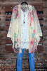 ADMIRABLE AFFECTION FLORAL LACE DUSTER KIMONO IN BEIGE & ROSE