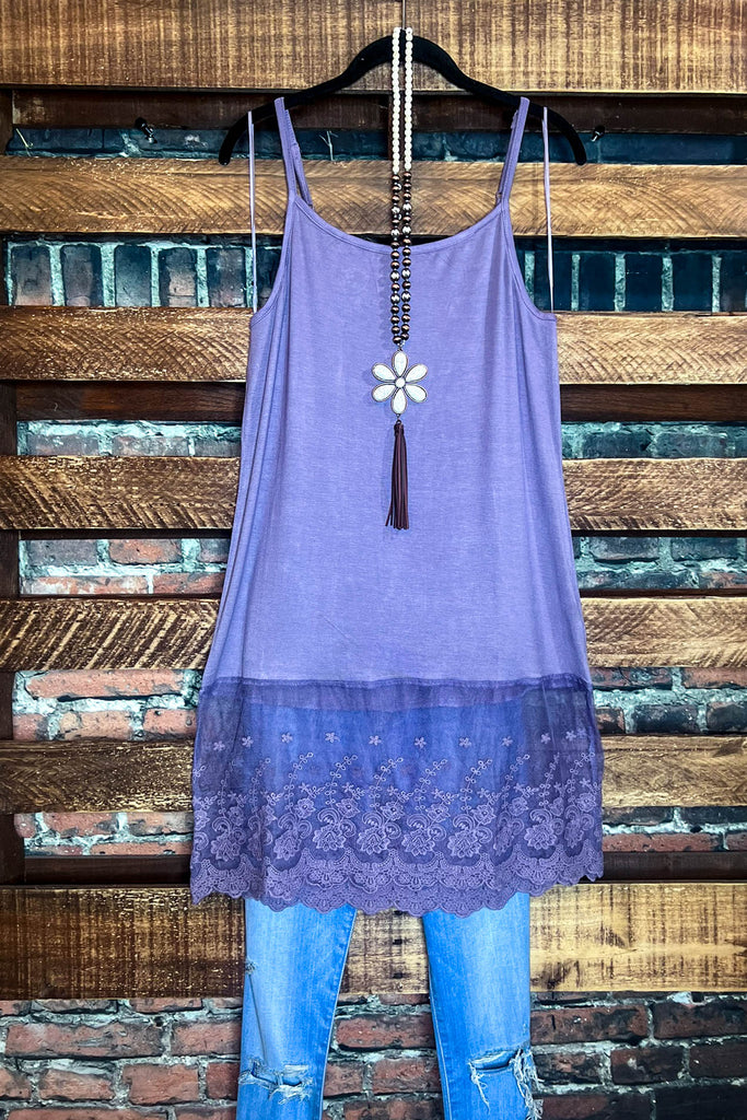 Magic In My Heart Lace Slip Dress Extender in Ash Purple