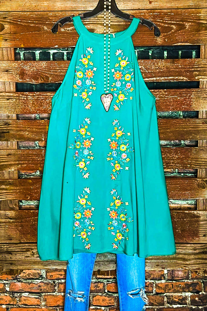 Beauty in The Details Emerald Green Floral Embroidered Dress-----------SALE