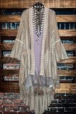 Touched By Love Lace Duster Cardigan in Taupe