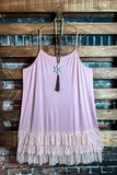 (LOVE OF MY LIFE LACE SLIP DRESS EXTENDER CAMISOLE IN MAUVE------SALE