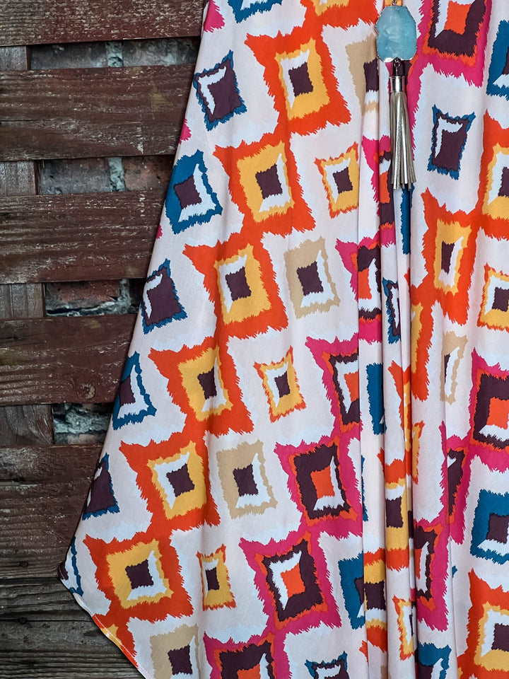 MULTI-COLOR SLEEVELESS LINED DRESS-----------SALE