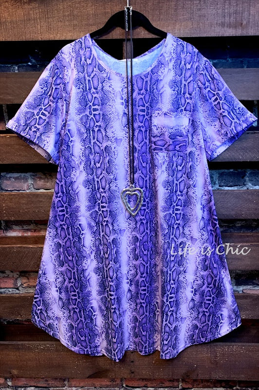LET YOUR LIGHT SHINE ANIMAL PRINT DRESS IN PURPLE ------sale