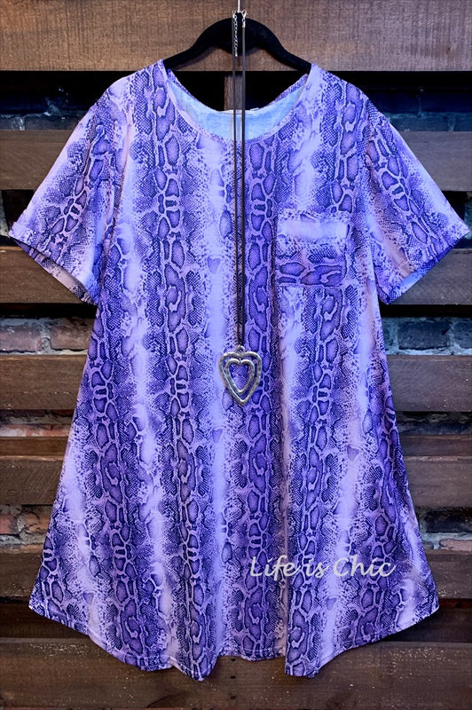 LET YOUR LIGHT SHINE ANIMAL PRINT DRESS IN PURPLE ------sale