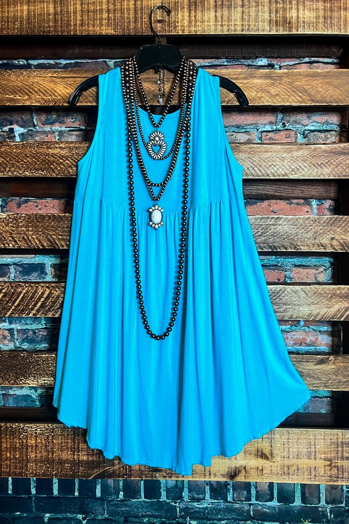 WEEKEND GETAWAY AQUA CASUAL DRESS