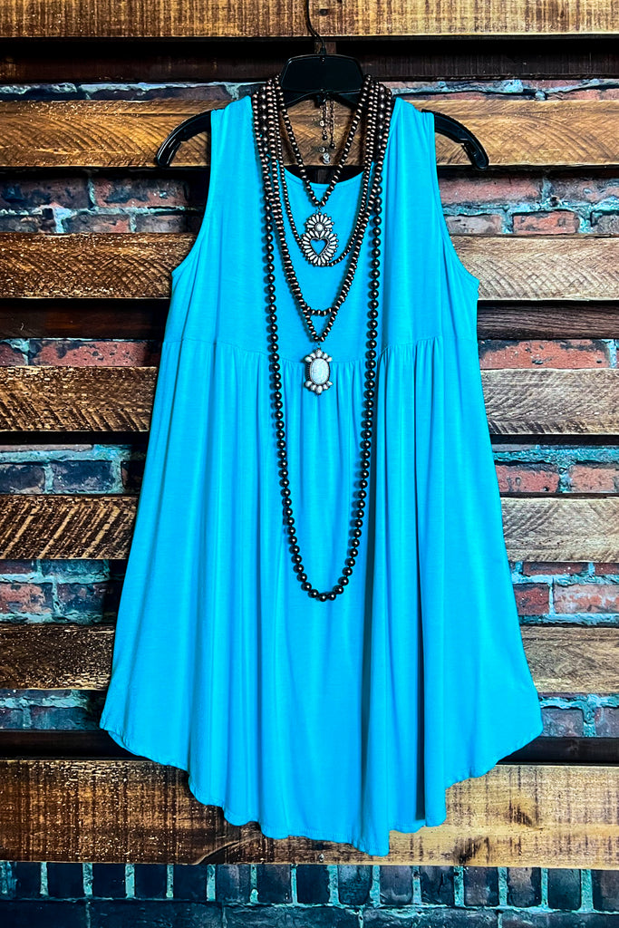 WEEKEND GETAWAY AQUA CASUAL DRESS