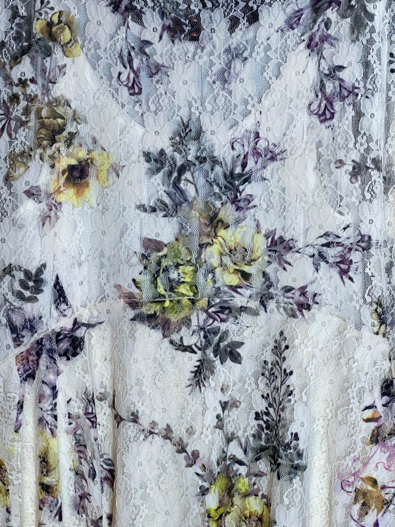 A Lifetime With You Floral Lace Duster Long Cardigan in Beige/Yellow