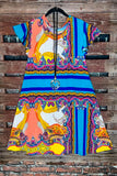 In The Spotlight Teal & Multi-Color Print Dress---------Sale