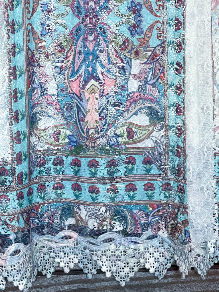 Feel The Love Lace Layered Tunic in Turquoise Multi