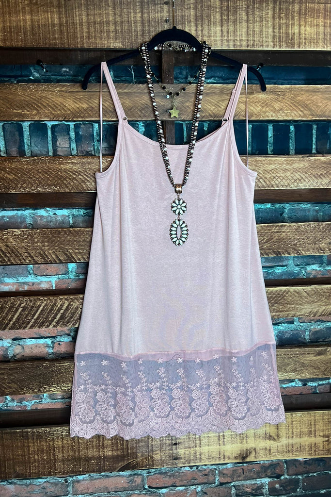 Magic In My Heart Lace Slip Dress Extender in Apricot
