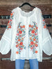 Give Me Good Times Ivory Embroidered Floral Tunic
