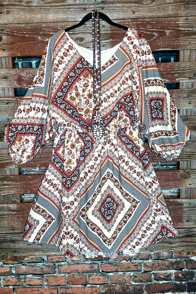 Incredible Beauty Woven Dress in Burgundy & Cream------------sale