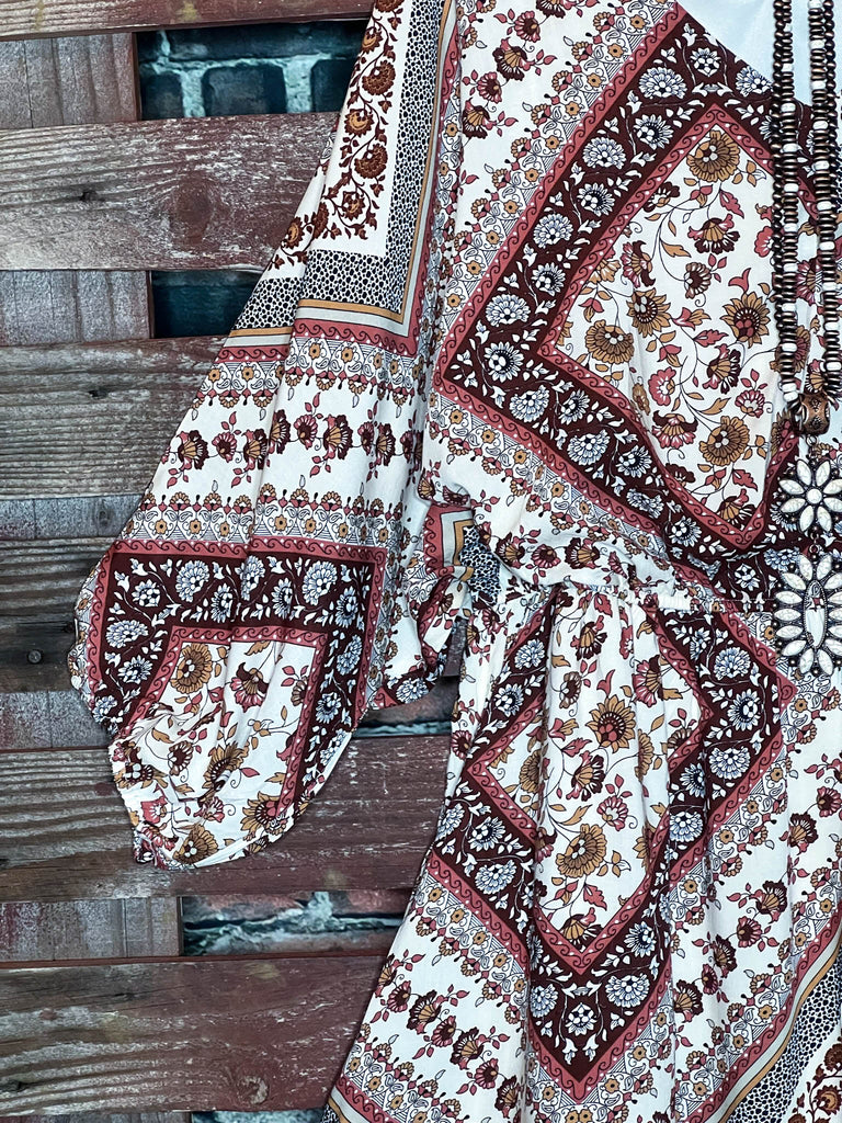 Incredible Beauty Woven Dress in Burgundy & Cream------------sale