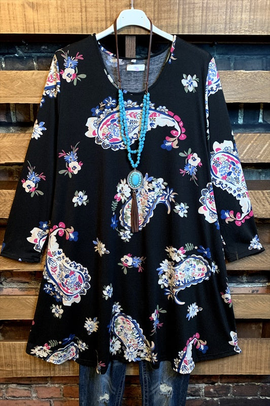 PAISLEY DREAM DRESS IN BLACK MIX---------sale