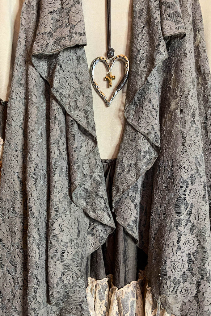 LOVELY SPIRIT LACE VEST IN MOCHA-----------SALE