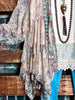 Like a Love Song Vintage-Inspired Lace Cardigan in Beige Turquoise